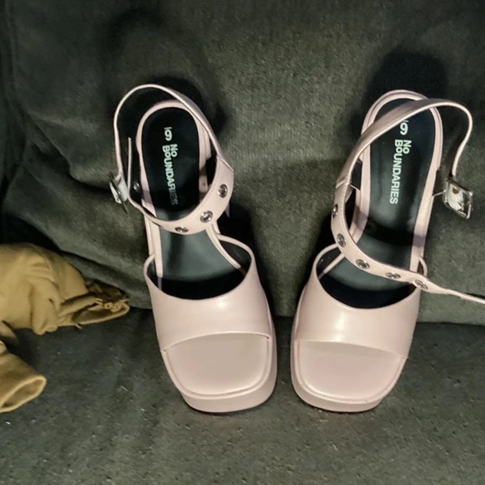 No Boundaries Women's Pink Ankle Strap Heels